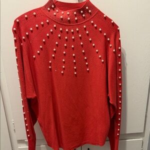 Stylish Sweater with Pearl Accents